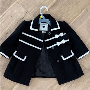 Janie and Jack Classic Black Jacket with White Accents